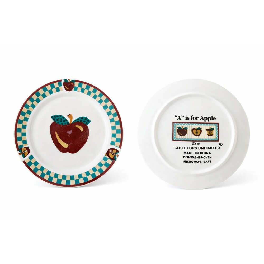 Tabletops Unlimited "A" is for Apple Plate, 10" Y2K 1990s-2000s